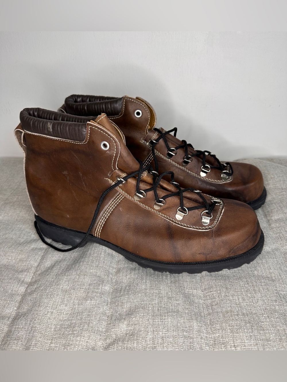 VTG 60s Weinbrenner Wood N’ Stream Leather Lace Up Boots Oil Resistant Sz 11 D